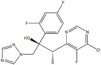 (2R,3S)-3-(6-chloro-5-fluoropyrimidin-4-yl)-2-(2,4-difluorophenyl)-1-(1H-1,2,4-triazol-1-yl)butan-2-ol Structure