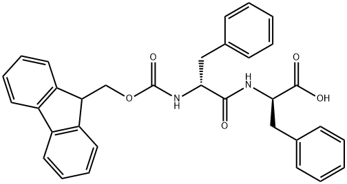 (2R)-2-[(2R)-2-({[(9H-fluoren-9-yl)methoxy]carbonyl}amino)-3-phenylpropanamido]-3-phenylpropanoic acid Struktur