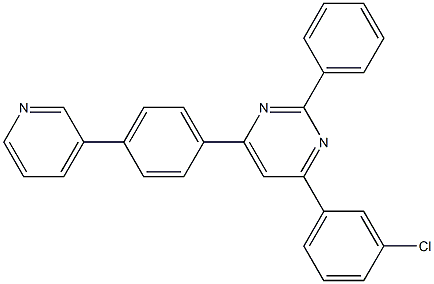4-(3-氯苯基)-2-苯基-6-(4-(吡啶-3-基)苯基)嘧啶, , 结构式