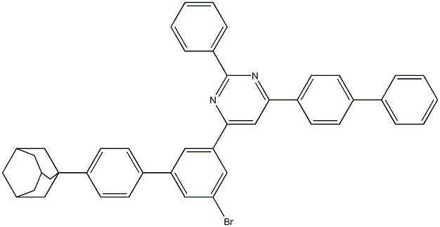 4-([1,1'-biphenyl]-4-yl)-6-(4'-((3r,5r,7r)-adamantan-1-yl)-5-bromo-[1,1'-biphenyl]-3-yl)-2-phenylpyrimidine Structure