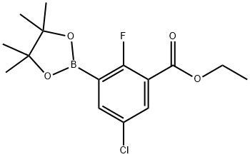 ethyl 5-chloro-2-fluoro-3-(4,4,5,5-tetramethyl-1,3,2-dioxaborolan-2-yl)benzoate Struktur