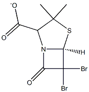 (S)-6,6-DIBROMO-3,3-DIMETHYL-7-OXO-4-THIA-1-AZA-BICYCLO[3.2.0]HEPTANE-2-CARBOXYLIC ACID ANION Struktur