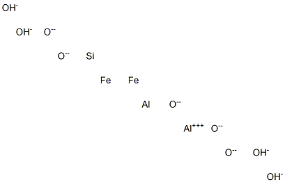 Dialuminum diiron silicon pentaoxide tetrahydroxide Struktur