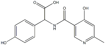 D-Α-(6-甲基-4-羟基烟酰胺)-P-羟基苯基乙酸,,结构式