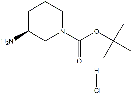 (S)-1-叔丁氧羰基-3-氨基哌啶盐酸盐, , 结构式