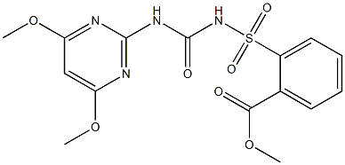 2-{[(4,6-二甲氧基嘧啶-2基)氨基羰基]氨基磺酰基}苯甲酸甲酯 结构式