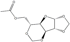 6-O-乙酰基 - 1,2:3,5-二-O-亚甲基Α-D呋喃葡萄糖, , 结构式