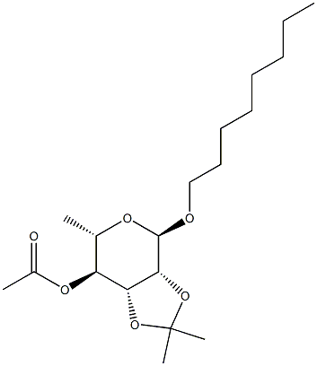 Octyl4-O-acetyl-2,3-O-isopropylidene-a-L-rhamnopyranoside 化学構造式