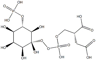 (2R)-2-[[hydroxy-[(1R,2S,3S,4R,5S,6R)-2,3,4,6-tetrahydroxy-5-phosphonooxy-cyclohexyl]oxy-phosphoryl]oxymethyl]butanedioic acid Struktur
