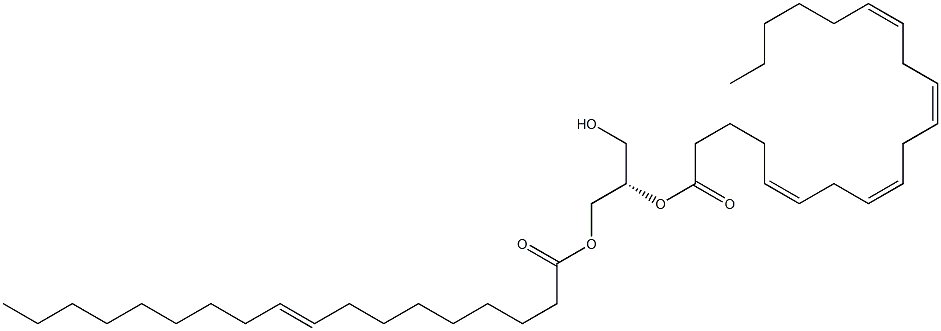 1-(9Z-octadecenoyl)-2-(5Z,8Z,11Z,14Z-eicosatetraenoyl)-sn-glycerol Structure