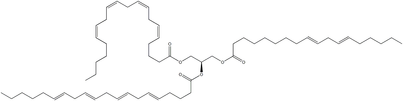 1-(9Z,12Z-octadecadienoyl)-2,3-di-(5Z,8Z,11Z,14Z-eicosatetraenoyl)-sn-glycerol Struktur