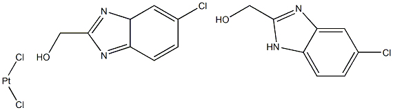 dichlorobis(6-chloro-2-hydroxymethylbenzimidazole)platinum(II) Structure