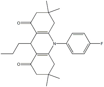 10-(4-fluorophenyl)-3,3,6,6-tetramethyl-9-propyl-3,4,6,7,9,10-hexahydroacridine-1,8(2h,5h)-dione Structure