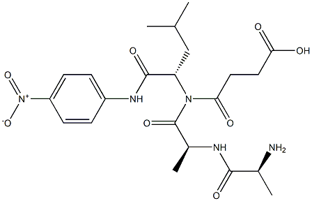 3-carboxypropanoyl-alanyl-alanyl-leucine-4-nitroanilide 结构式