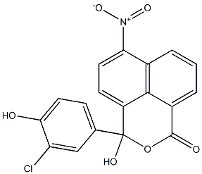 3-hydroxy-3-(3-chloro-4-hydroxyphenyl)-6-nitro-1H,3H-naphtho(1,8-c,d)pyran-1-one|