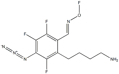 p-azido-O-(4-aminobutyl)tetrafluorobenzaldoxime Structure