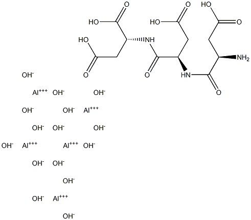 pentaaluminum pentadecahydroxide aspartyl-aspartyl-aspartic acid Struktur