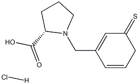 (R)-alpha-(3-Thiophenylmethyl)-proline hydrochloride 化学構造式
