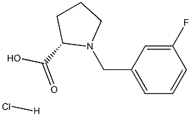 (S)-alpha-(3-fluoro-benzyl)-proline hydrochloride,,结构式