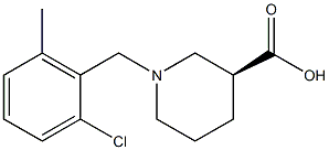 (3S)-1-(2-chloro-6-methylbenzyl)piperidine-3-carboxylic acid Struktur