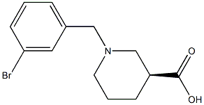 (3S)-1-(3-bromobenzyl)piperidine-3-carboxylic acid Struktur