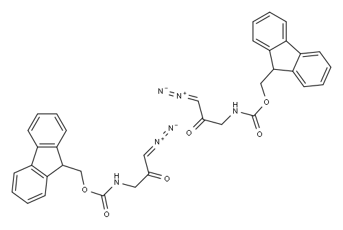 N-ALPHA-(9-FLUORENYLMETHYLOXYCARBONYL)-GLYCINYL-DIAZOMETHANE, 3-FMOC-AMINO-1-DIAZO-2-PROPANONE Struktur