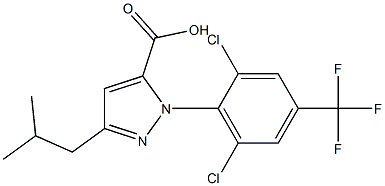 1-[2,6-DICHLORO-4-(TRIFLUOROMETHYL)PHENYL]-3-(2-METHYLPROPYL)-1H-PYRAZOLE-5-CARBOXYLICACID Structure
