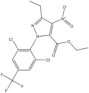 1-[2,6-DICHLORO-4-(TRIFLUOROMETHYL)PHENYL]-3-ETHYL-4-NITRO-1H-PYRAZOLE-5-CARBOXYLICACIDETHYLESTER Structure