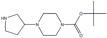 t-Butyl 4-(pyrrolidin-3-yl)piperazine-1-carboxylate 化学構造式