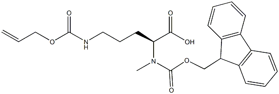 N-alpha-(9-Fluorenylmethyloxycarbonyl)-N-alpha-methyl-N-delta-allyloxycarbonyl-L-ornithine Structure