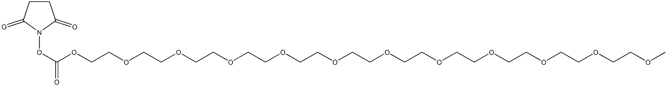 2,5,8,11,14,17,20,23,26,29,32-undecaoxatetratriacontan-34-yl succinimidyl carbonate Struktur