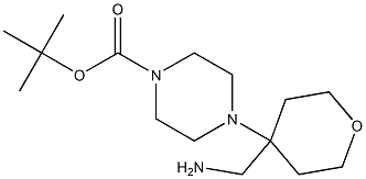 TERT-BUTYL 4-[4-(AMINOMETHYL)TETRAHYDRO-2H-PYRAN-4-YL]PIPERAZINE-1-CARBOXYLATE Struktur