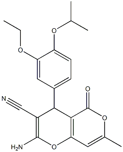  2-amino-4-(3-ethoxy-4-isopropoxyphenyl)-7-methyl-5-oxo-4H,5H-pyrano[4,3-b]pyran-3-carbonitrile