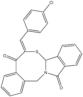 6-[(Z)-(4-chlorophenyl)methylidene]-6H-isoindolo[2,1-b][4,2]benzothiazocine-5,12(7aH,14H)-dione Struktur