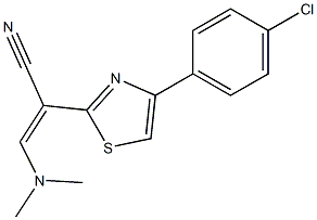2-[4-(4-chlorophenyl)-1,3-thiazol-2-yl]-3-(dimethylamino)acrylonitrile Struktur