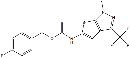 4-fluorobenzyl N-[1-methyl-3-(trifluoromethyl)-1H-thieno[2,3-c]pyrazol-5-yl]carbamate