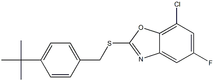 2-{[4-(tert-butyl)benzyl]sulfanyl}-7-chloro-5-fluoro-1,3-benzoxazole Structure