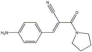 (2E)-3-(4-aminophenyl)-2-(pyrrolidin-1-ylcarbonyl)acrylonitrile 化学構造式