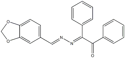 2-[2-(1,3-benzodioxol-5-ylmethylidene)hydrazono]-1,2-diphenylethan-1-one 化学構造式