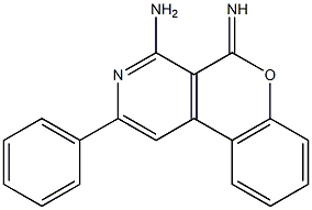 5-imino-2-phenyl-5H-chromeno[3,4-c]pyridin-4-amine Struktur