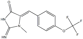 2-imino-1-methyl-5-{(Z)-[4-(trifluoromethoxy)phenyl]methylidene}dihydro-1H-imidazol-4-one Structure