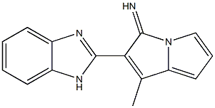 2-(1H-benzimidazol-2-yl)-1-methyl-3H-pyrrolizin-3-imine Struktur
