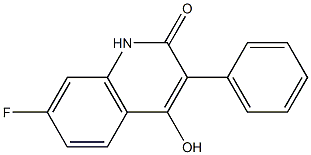 7-fluoro-4-hydroxy-3-phenyl-1,2-dihydroquinolin-2-one Struktur