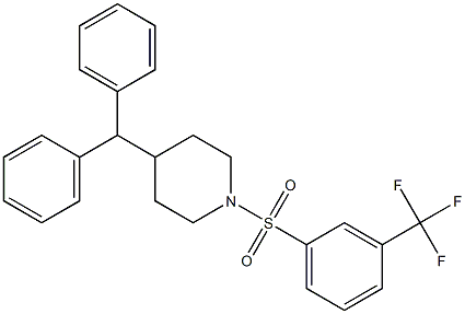 4-benzhydryl-1-{[3-(trifluoromethyl)phenyl]sulfonyl}piperidine 结构式