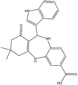 11-(1H-indol-3-yl)-3,3-dimethyl-1-oxo-2,3,4,5,10,11-hexahydro-1H-dibenzo[b,e][1,4]diazepine-7-carboxylic acid