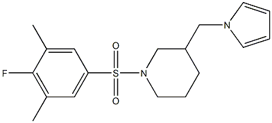 1-[(4-fluoro-3,5-dimethylphenyl)sulfonyl]-3-(1H-pyrrol-1-ylmethyl)piperidine Struktur