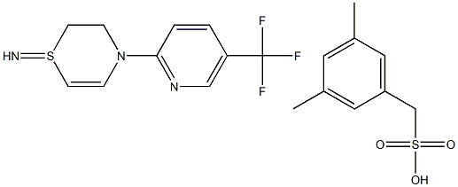 1-Imino-4-[5-(trifluoromethyl)pyrid-2-yl]tetrahydro-1,4-thiazinemesitylene sulphonate 结构式