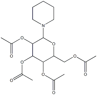 3,5-di(acetyloxy)-2-[(acetyloxy)methyl]-6-piperidinotetrahydro-2H-pyran-4-yl acetate Structure