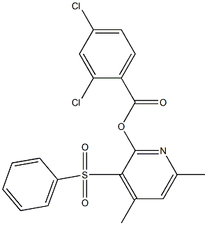 4,6-dimethyl-3-(phenylsulfonyl)-2-pyridinyl 2,4-dichlorobenzenecarboxylate Structure