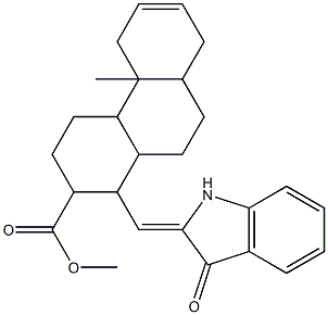 2,4b-dimethyl-1-[(3-oxo-2,3-dihydro-1H-indol-2-yliden)methyl]-1,2,3,4,4a,4b,5,8,8a,9,10,10a-dodecahydrophenanthrene-2-carboxylic acid|